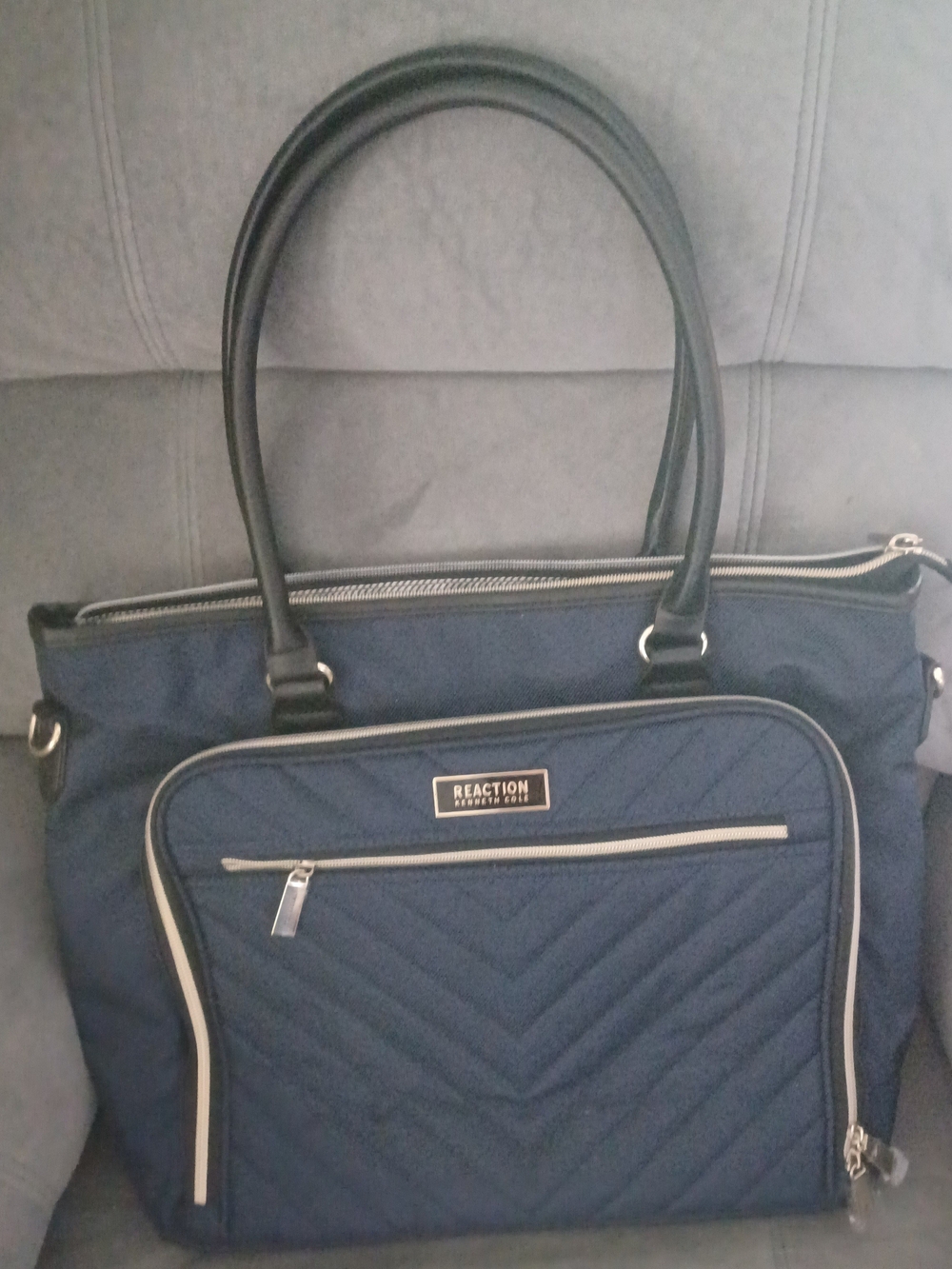 Kenneth Cole Reaction Navy Quilted Tote Bag